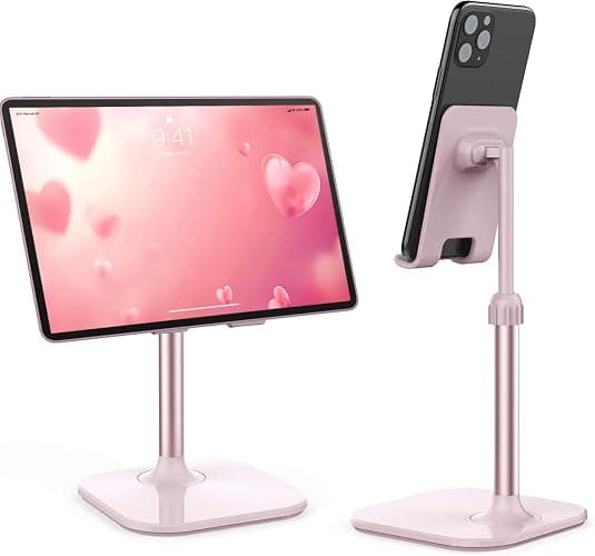 Doboli Cell Phone Stand, Phone Stand for Desk, Phone Holder Stand Compatible with iPhone and All Mobile Phones Tablet, Gifts for Adults Women Men Mom Wife, Pink - Image 1