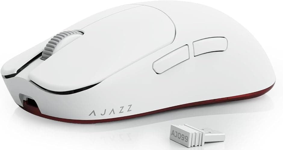 Ajazz AJ099 Superlight Wireless Gaming Mouse, Ergonomic 54g Ultra Lightweight 2.4Ghz/Wired Computer Mouse, PAW3311 12000 DPI Optical Sensor, 200Hrs Battery Programmable Buttons for Win/MAC PC Gamers - Image 1