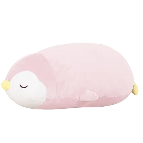 FFxiong 22" Pink Penguin Stuffed Animal Large Plush Toy Cute Soft Body Pillow Big Penguin Plushies Doll Gift for Kids Girl Boy Birthday Valentines - Image 1