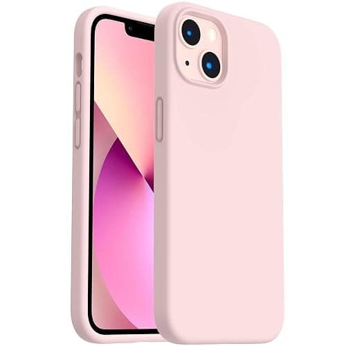 ORNARTO Shockproof Liquid Silicone Designed for iPhone 13 Case Gel Rubber Full Protection Anti-Shock Cover Case Drop Protection 6.1inch-Chalk Pink - Image 1
