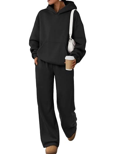 Trendy Queen 2 Piece Lounge Sweat Sets Plus Size Fall Fashion Matching Sweatsuits Wide Leg Pants Travel Outfit Winter Clothes - Image 1