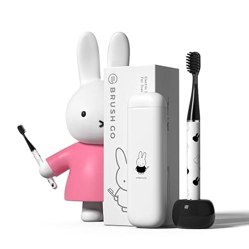 Miffy i4 Upgrade Slim Sonic Electric Toothbrush Thin Rechargeable Ultrasonic Smart Tooth Brush Free Petite Travel Case & Ceramic Holder Dock for Travel & Home, IPX7 Waterproof (Black and White) - Image 1