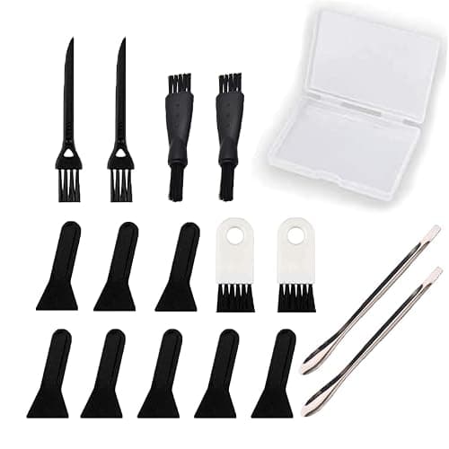 Vailldge Black Scrapers, LoutLivs Brushes & Spoons Kit for Herb Grinder (Keef Scraper Brushes & Spoons Kits - Image 1