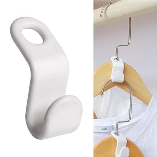otylzto 50PCS(or100) Hanger Hooks for Plastic Clips Clothes Space Saving Hangers for Clothes Closet Hangers Space Saver - Image 1