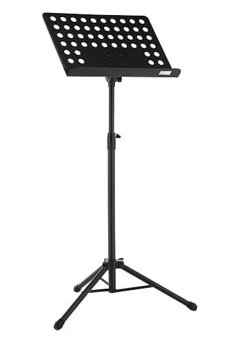 GEWA Pupitre d'orchestre - Métal - pliable - Plateau perforé et amovible - ABS et connexion prismatique - Hauteur 67-120 cm - Poids 3,8 kg - noir - Image 1