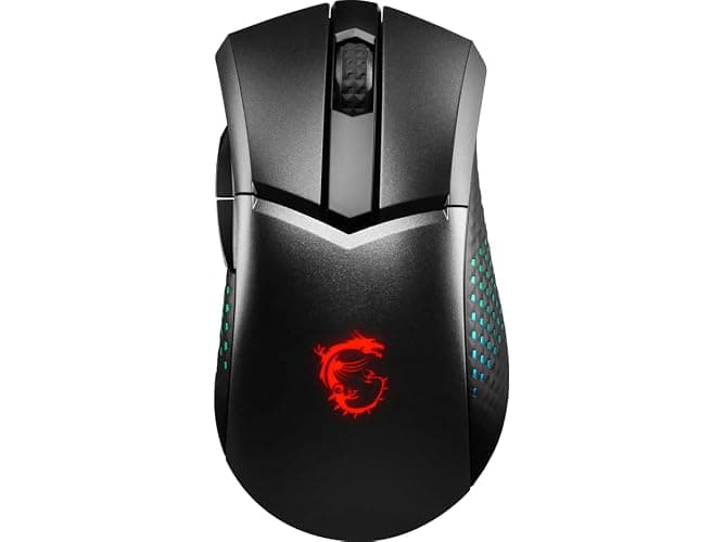 msi Clutch GM51 Lightweight Wireless Gaming Mouse & Charging Dock, 26K DPI Optical Sensor, 2.4G & Bluetooth, 60M Omron Switches, Fast-Charging, 150Hr Battery, RGB, 5 Programmable Buttons, PC/Mac - Image 1
