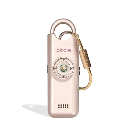 She’s Birdie–The Original Personal Safety Alarm for Women by Women–Loud Siren, Strobe Light and Key Chain in a Variety of Colors (Metallic Rose Pink) - Image 1