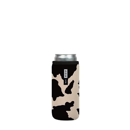 Sok It Can Sok Sleeve for Beer & Soda Insulated Neoprene Cover (Cow Print, 12oz Slim Can Sleeve) - Cow Print - 12oz Slim Can Sleeve - Image 1