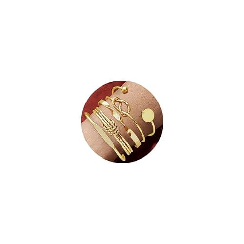 Gold Bangle Bracelets for Women, 14k Gold Plated Multi Layer Cuff Bangles Set, Stackable Boho Non Tarnish Elegance Smooth Bangle Jewelry Gifts for Her - Image 1