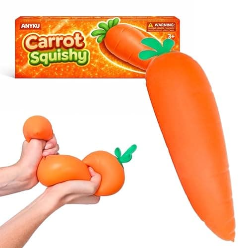 Carrot Squishy, Squishy Strawberry Dragon Fruit Realistic Model Giant Carrot Stress Relief Toy Moldable Slow Rise Relaxing Sensory Fidget Stress Ball for Easter Basket Stuffers Gifts(Carrot) - Image 1