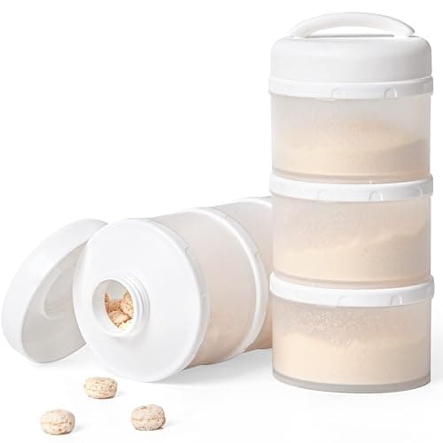 Termichy Stackable Formula Dispenser Portable Milk Powder Container, 2 Pack (White) - Image 1