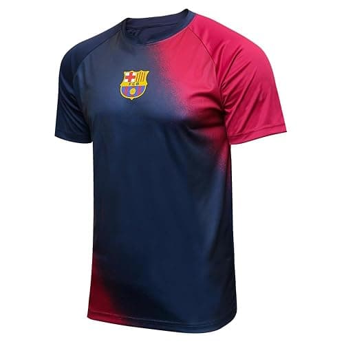 Icon Sports FC Barcelona Shirt - Officially Liecensed Jersey Style Short Sleeve Soccer Game Day Active Tee Top - Image 1
