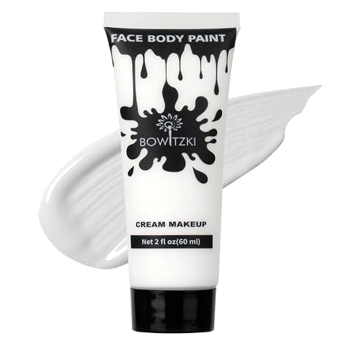 Bowitzki Face and Body Paint 2oz Cream Makeup 60ml Water Based Face Painting Special Effects For Adults Halloween Christmas Party Stage Cosplay (White) - Image 1