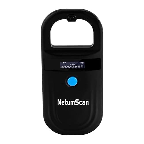 NetumScan Upgraded Pet Microchip Reader Scanner, 256 Data Storage Animal Tag Scanner Rechargeable Handheld Pet Chip ID Scanner with Stable OLED Display for ISO 11784/11785,FDX-B and ID64 RFID EMID - Image 1
