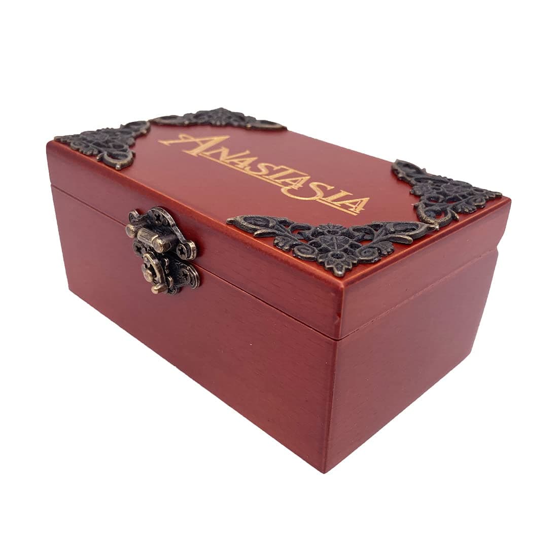 Youtang Anastasia Jewelry Music box with Mirror Carved Wood Musical Box Wind up Gift Box Play Once Upon A December,Gold Movement – BigaMart - Image 1