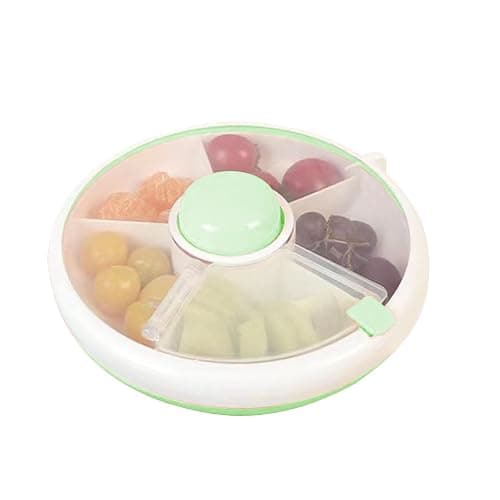 EsEico Snack Spinner - Kids Snack Box Spinner | Leakproof Rotating Snack Box | Dishwasher Safe Snack Spinner | Snack Spinner With Hand Strap | Rotating Snack Box For Kids For Snacks, Fruits - Green - Image 1