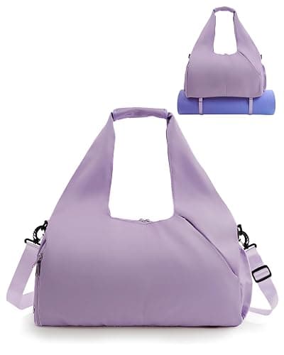 RHDZO Gym Bag for Women with Shoe Compartment Yoga Mat Bag with Wet Pocket and Water Bottle Holder Weekender Bag with Strap - Image 1