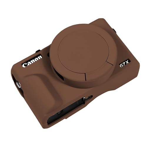 Easy Hood Case for Canon Powershot G7 X Mark III Digital Camera, Soft Silicone Protective Cover with Removable Lens Cover for Canon Powershot G7X Mark III DSLR Camera (Brown) - Image 1