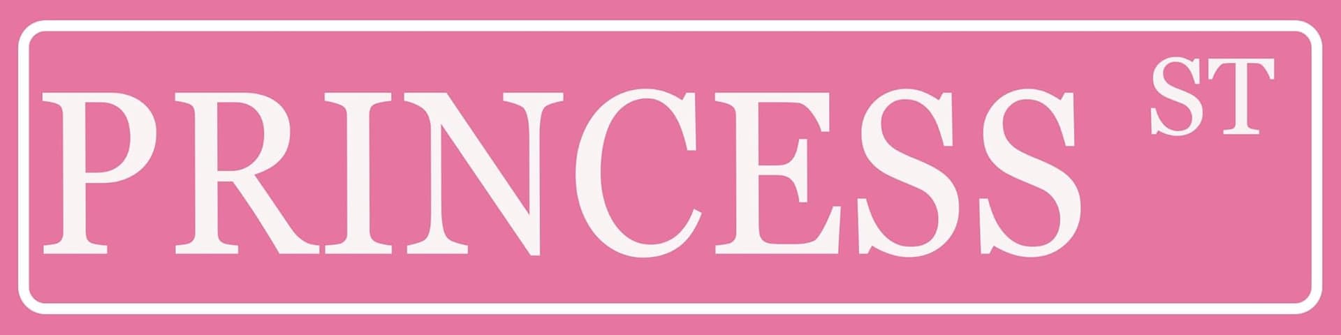 Princess Room Decor For Girls Bedroom Pink Princess St Vintage Metal Tin Sign Girly Decor Funny Street Signs For Bedroom Princess Street Sign Y2k Wall Decor Poster Little Girls Room Accessories 4x16 In - Image 1