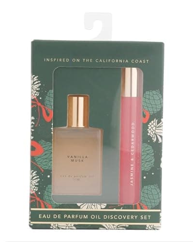 Sand and Fog Holiday Gift Set, 2-Pack Eau De Parfum Oil and Roller, Vanilla Musk, Jasmine & Cedarwood, 1 Fl Oz - Image 1