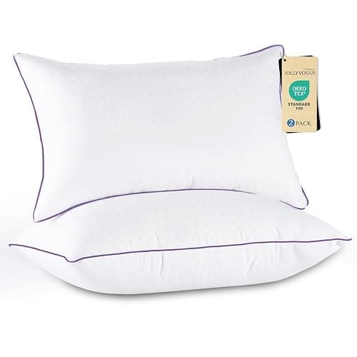 JOLLYVOGUE Bed Pillows Standard/Full Size Set of 2, Washable Supportive Bed Pillows with Super Soft Down Alternative Fill, Luxury Fluffy Hotel Quality for Side, Back, and Stomach Sleepers - Image 1