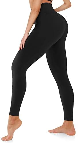 we fleece High Waisted Leggings for Women-Womens Black Workout Leggings Running Tummy Control Compression Pants - Image 1