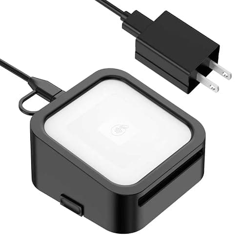 Rounkin Credit Card Dock for Square Reader 1st and 2nd,Beautiful and Compact Case for Square Reader,Support Anti-Sleep Button,One Click to Turn On(Cable and Wall Charger Included, No Reader) Black - Image 1