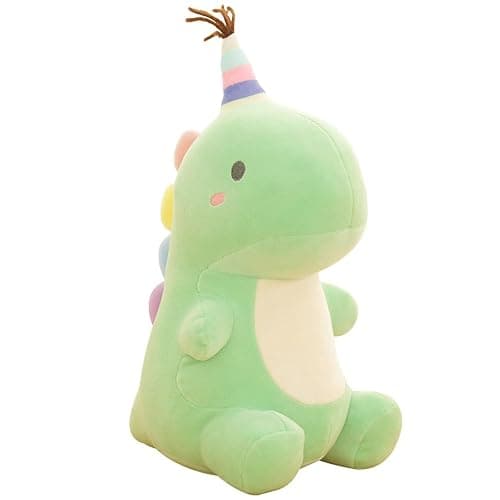 VHYHCY Stuffed Animal Plush Toys, Cute Dinosaur Toy, Soft Dino Plushies for Kids Plush Doll Gifts for Boys Girls (Green, 9 Inch) - Active Green - Small - Image 1
