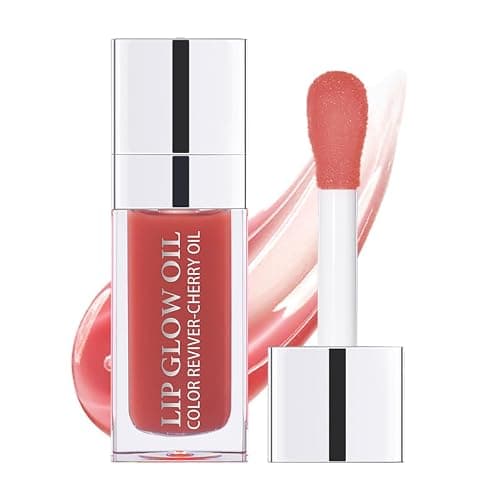Tiejdhr Hydrating Lip Oil Transparent Plumping Lip Tint Moisturizing Lip Gloss, Nourishing Repairing Non-sticky Lip Care, 0.21 Fl Oz (012# Rosewood) - Image 1