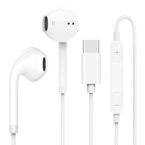 USB C Headphones for iPhone 17 16 15, Wired Headphones USBC for iPad Pro Air Mini, iPad 10th, MacBook, Type C Earbuds for Samsung, Google Pxiel, Earphones for Lenovo, Dell, Microphone, Volume Control - Image 1
