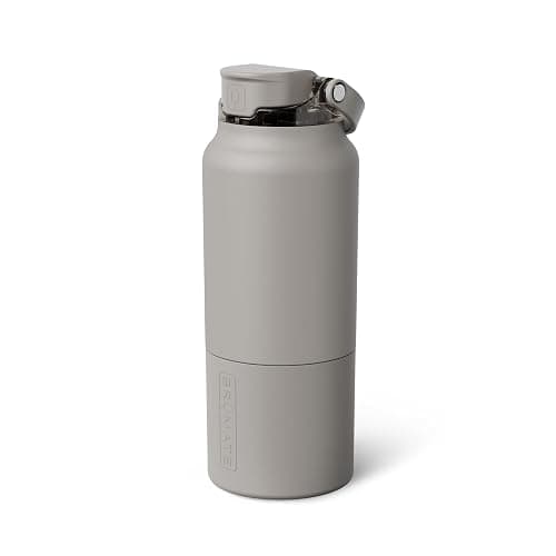 BrüMate Rise 35oz Water Bottle With 100% Leakproof Covered Silicone Straw | Insulated Stainless Steel Water Bottle With Removable Straw | Fast Flow | Soft Sip Silicone Spout | BPA-Free (Mocha) - Image 1