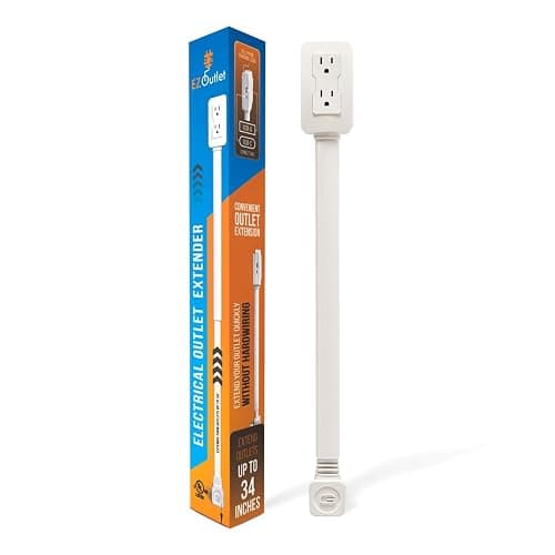 EZ Outlet Electrical Outlet Extender. Access Hard-to-Reach Outlets! Features USB-A, USB-C, and 2 AC Outlets, Extends 22"-34", Rotates 180°. Use Behind Couches, Nightstands, Desks, and More. - Image 1