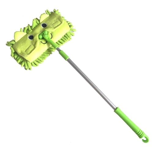 Xifando Mini Microfiber Chenille Cartoon Flat Dust Mop for Children,Detachable,360 Degree Rotation, Extension-Type (Green) - Image 1