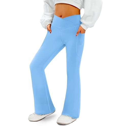 COPYLEAF Women's Flare Yoga Pants with Pockets-V Crossover High Waisted Bootcut Yoga Leggings-Flare Workout Gym Leggings - Image 1