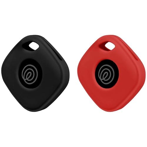 Silicone Case for Tile Mate 2024 with Carabiners, 2 Pack Anti-Scratch Protective Cover for Tile Tracker (Black/Red) - Image 1