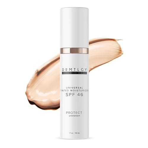 DRMTLGY Anti-Aging Tinted Moisturizer SPF 46 – Sheer Face Sunscreen & Lightweight Makeup with Broad Spectrum UV Protection – Hydrating Skin Care & Face Moisturizer – 1.7 oz - Image 1