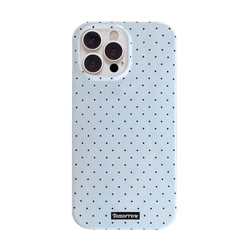 inewateri Compatible with iPhone 16 Pro Case with Cute Fashion Polka Dot Aesthetics Design Simple Cases for Soft TPU Slim Protection Cover-Blue - Image 1