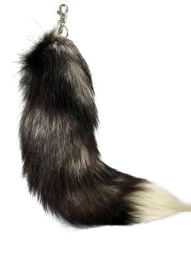 Alpertie Fluffy Real Fox Fur Tail Keychain Tassel Bag Cosplay Toy Handbag Accessory Hook Pendant - Image 1