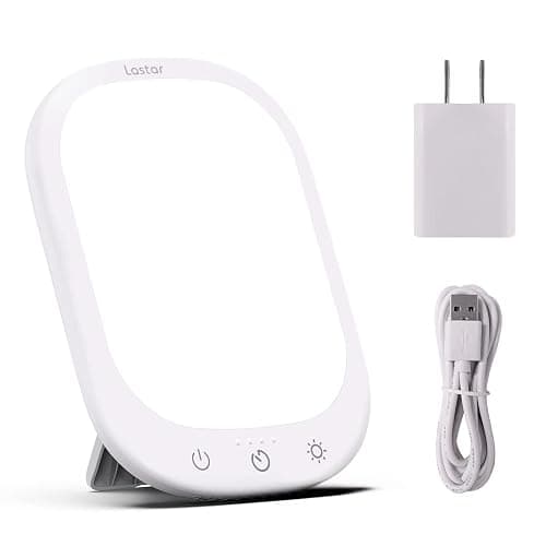 LASTAR Light Therapy Lamp 10,000 Lux UV Free Daylight Lamp with Memory Function 5 Adjustable Brightness Levels and 4 Timer Funtion Sun Lamp Compact Size Wall Mountable Support Smart Plug - Image 1