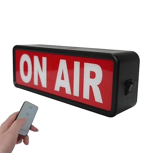 ON AIR Light Sign Recording Sign Studio Warning Signfor (Studio/Home Studio/Company/Desk or Wall Decor). Simple and Easy ON/Off Switch Button.Up Lighted Broadcast Warning Sign Finished (Black) - Image 1