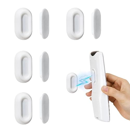 XYOFUN Magnetic Remote Control Holder Wall Mount - 4 Pcs No Drill Self-Adhesive Organizer for Air Conditioner & TV Remotes, Storage Caddy for Televisions Backside - White - Image 1