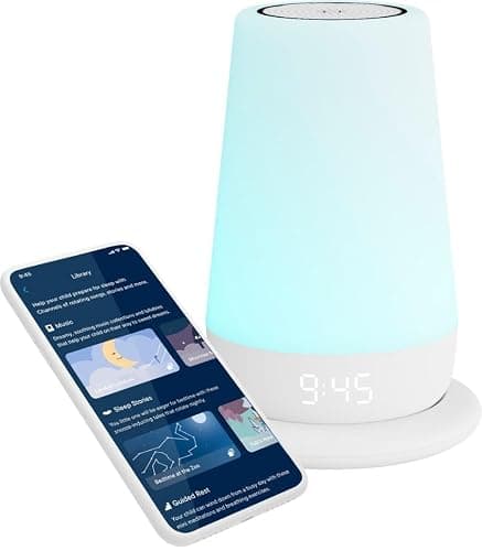 Hatch Rest+ Baby & Kids Sound Machine | 2nd Gen | Child’s Night Light, Alarm Clock, Toddler Sleep Trainer, Time-to-Rise, White Noise, Bedtime Stories, Portable, Backup Battery (with Charging Base) - 2nd Gen (with Charging Base) - Image 1