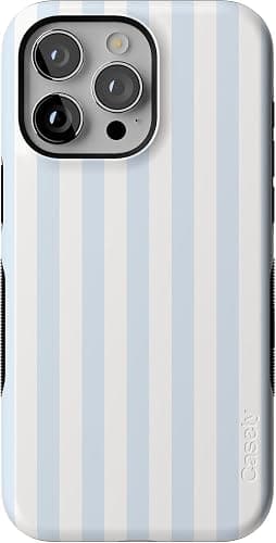 Casely iPhone 15 Pro Max Case | Blue Stripes | Sunday Best | Compatible with MagSafe | Bold Protective Design - Image 1