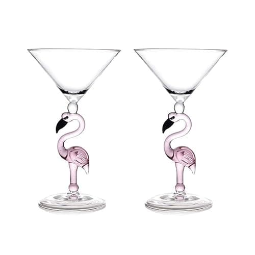 Creative Pink Flamingo Cocktail Martini Goblet Glass Cool Tableware Unique Bar Wine Set (2, 200ML cocktail glass) - 2 - 200ML cocktail glass - Image 1