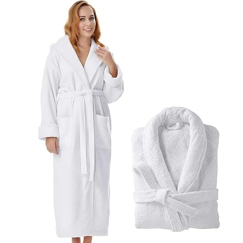 KAHAF COLLECTION Cotton Terry Robes for Women and Men, Terry Shawl Collar Bathrobe, ONE SIZE - UNISEX Men & Women Spa Robe - Image 1