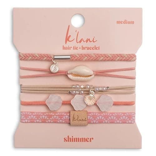 K’lani Hair Tie Bracelets for Women - Elastic Hair Bands That Double as Stylish Jewelry, Strong Hold Ponytail Holders - Gift for Birthdays, Mother’s Day & Graduation | Shimmer - Large - Image 1
