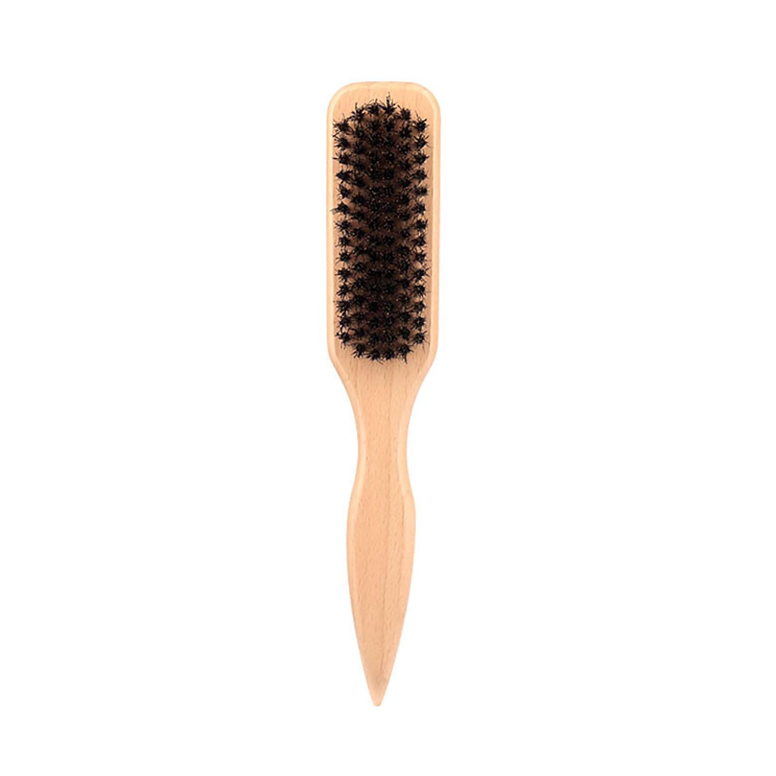 Slick Back Hair Brush,Wild Boar Bristle Smoothing Brush for Hair & Beard, Styling Comb for Salon, Home Use, Hair Oil Distribution - Image 1