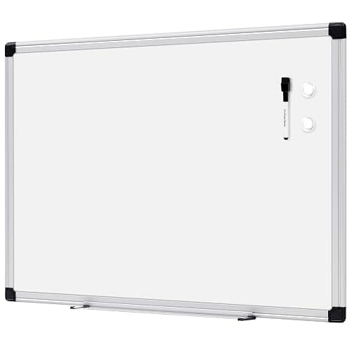 Amazon Basics Magnetic Dry Erase Whiteboard, 24" x 18", Aluminum Frame, Silver/White, Presentation Board for Writing Notes - Image 1