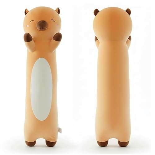 Shuoopen Long Capybara Plush Pillow Giant Stuffed Animal, Kawaii Cute Capybara Plushies for Teens & Adults Decorative Plush Toy Birthday (Brown,60cm/23.6inch) - Image 1