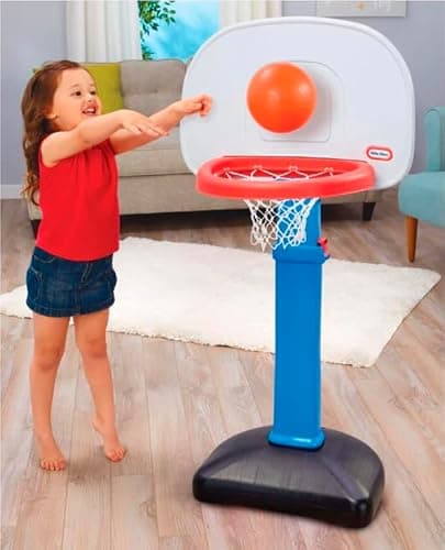 Little Tikes Easy Score Basketball Set, Blue, 3 Balls - Amazon Exclusive, 23.75 x 22 x 61 inches - Image 1